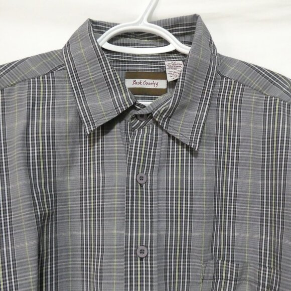 BACK COUNTRY | 2X | Plaid Grey Button-Up Shirt | Chest Pocket - Picture 4 of 14